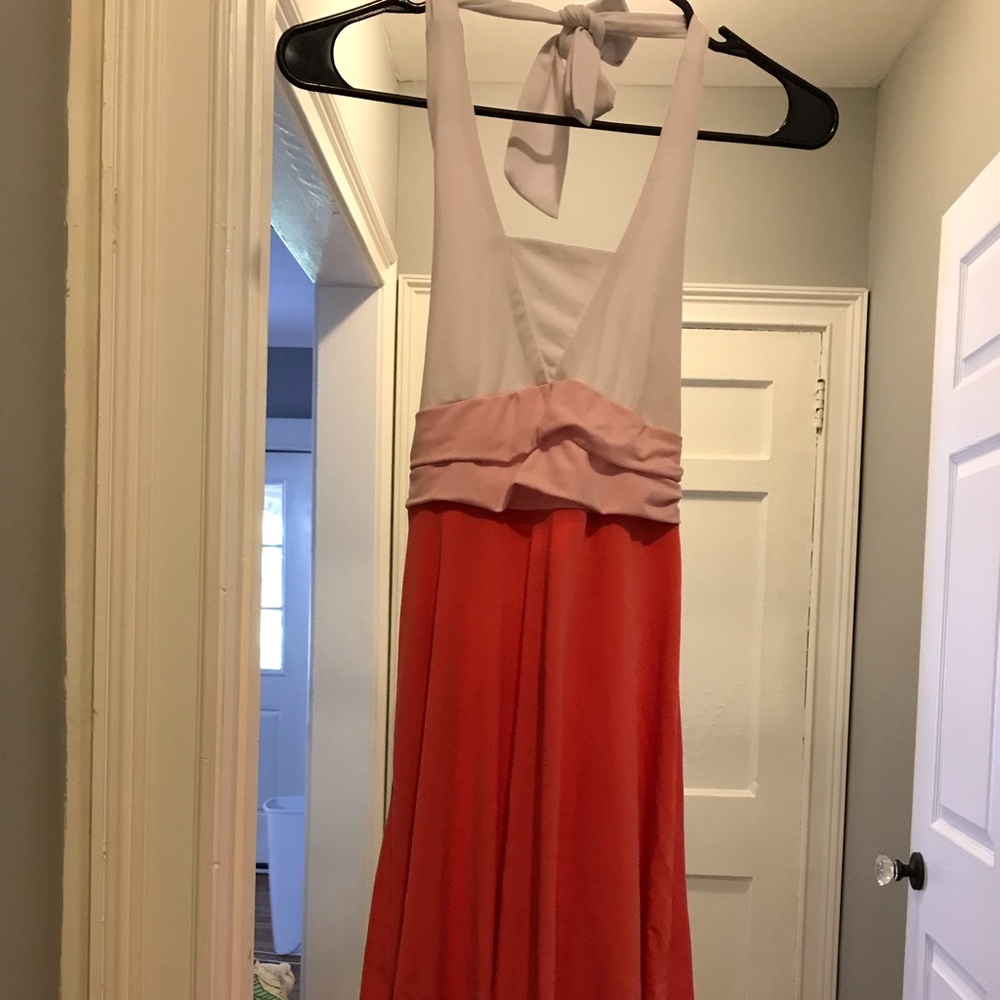 Speechless pink and white halter neck dress